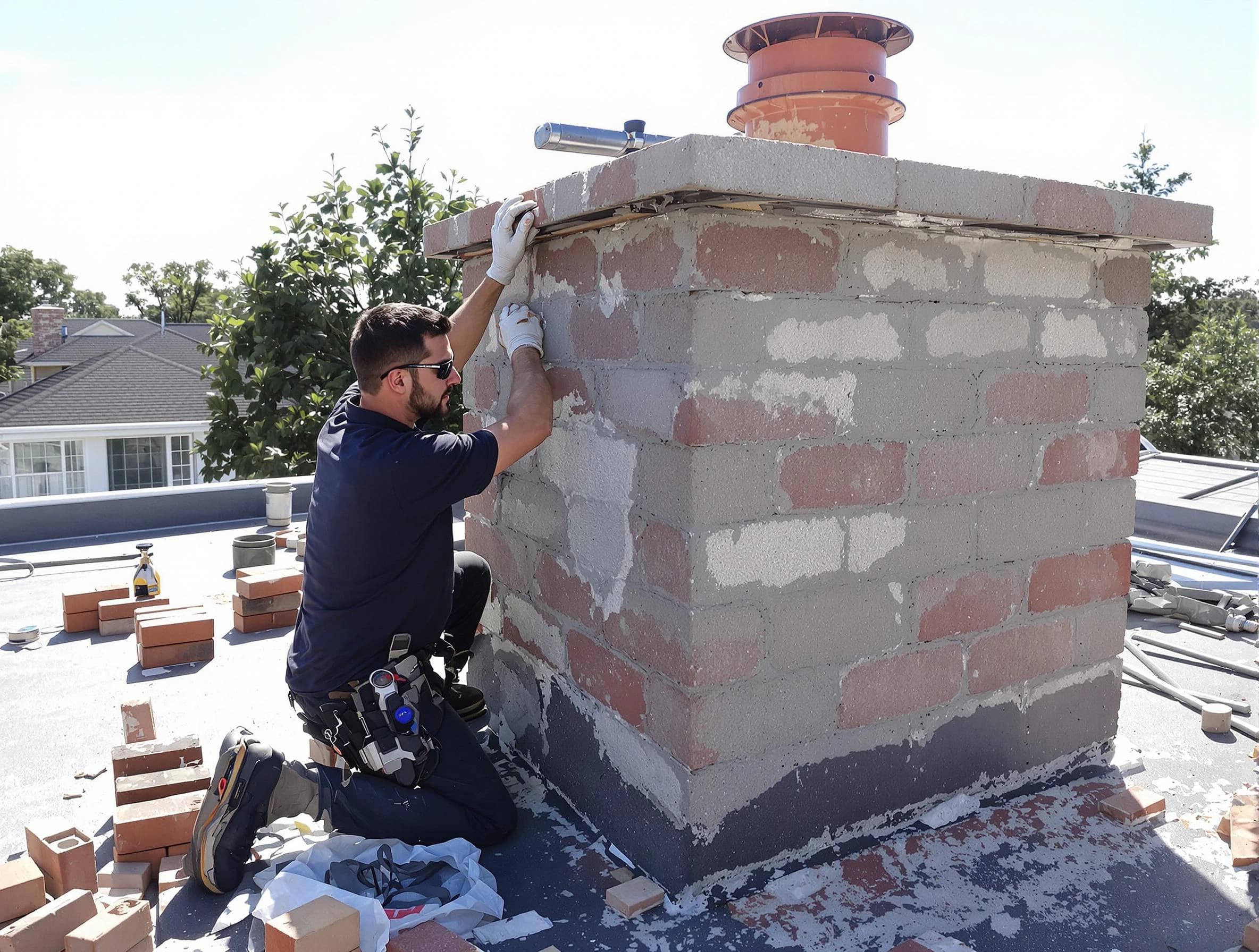 Advanced chimney repair process by Needham Chimney Sweep in Needham, MA