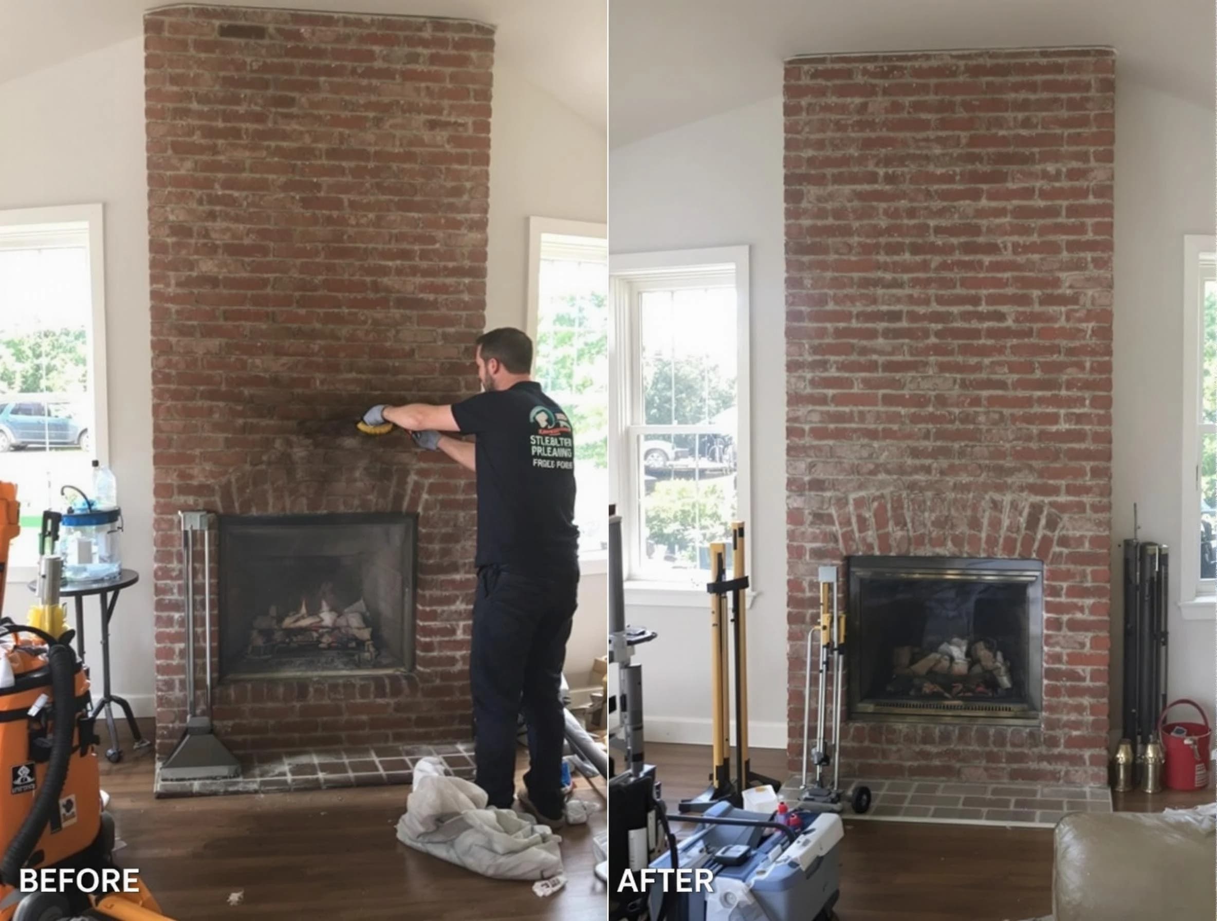 Finished chimney sweeping service by Needham Chimney Sweep in Needham, MA