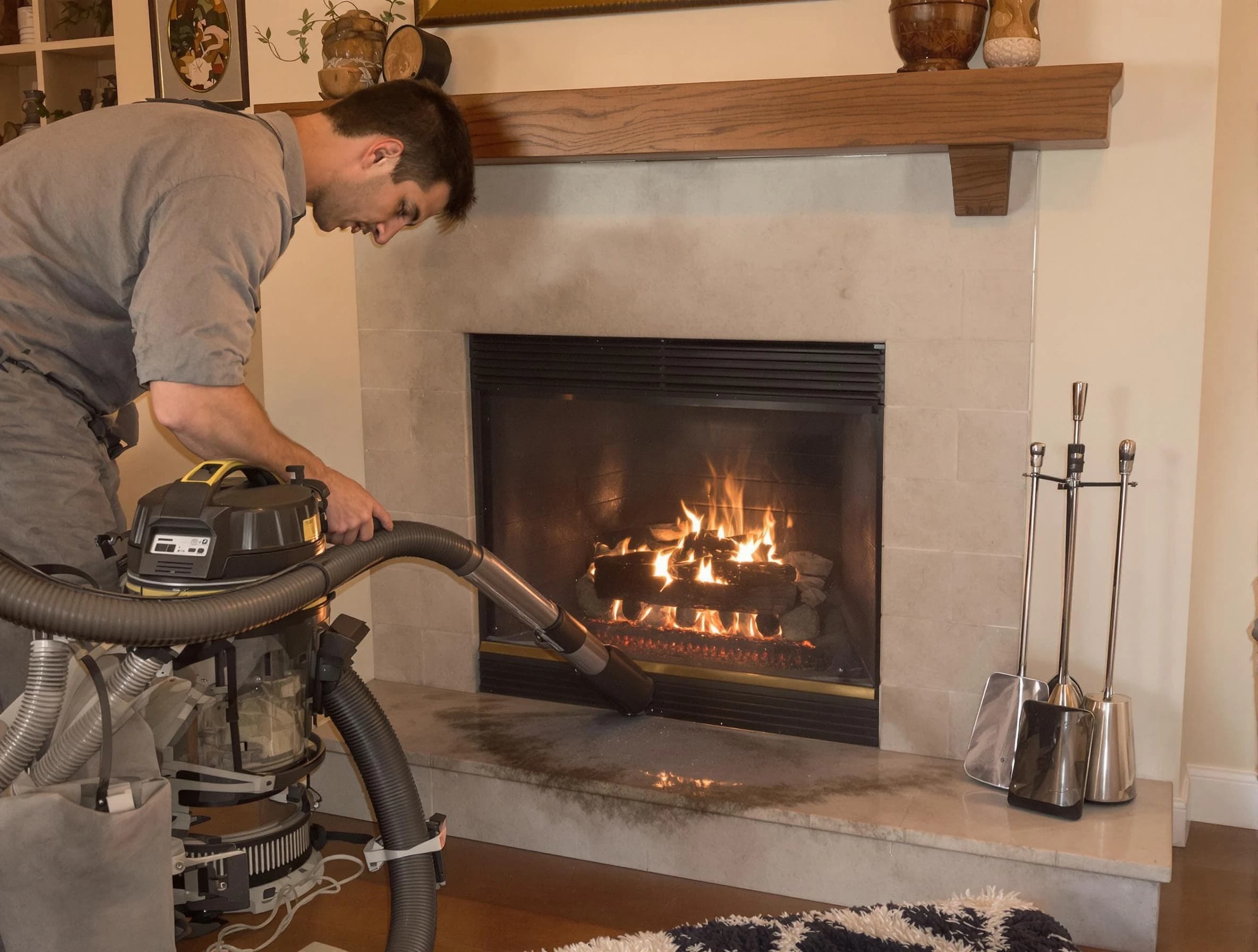Routine fireplace upkeep by Needham Chimney Sweep in Needham, MA