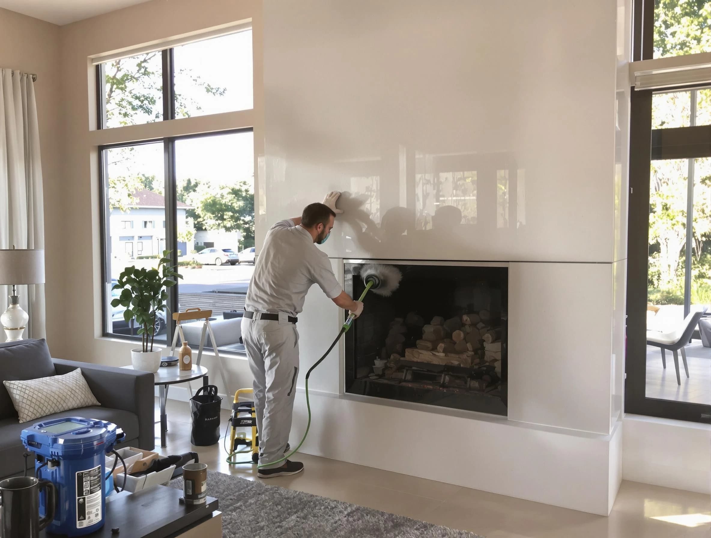 Needham Chimney Sweep performing thorough soot removal in Needham, MA