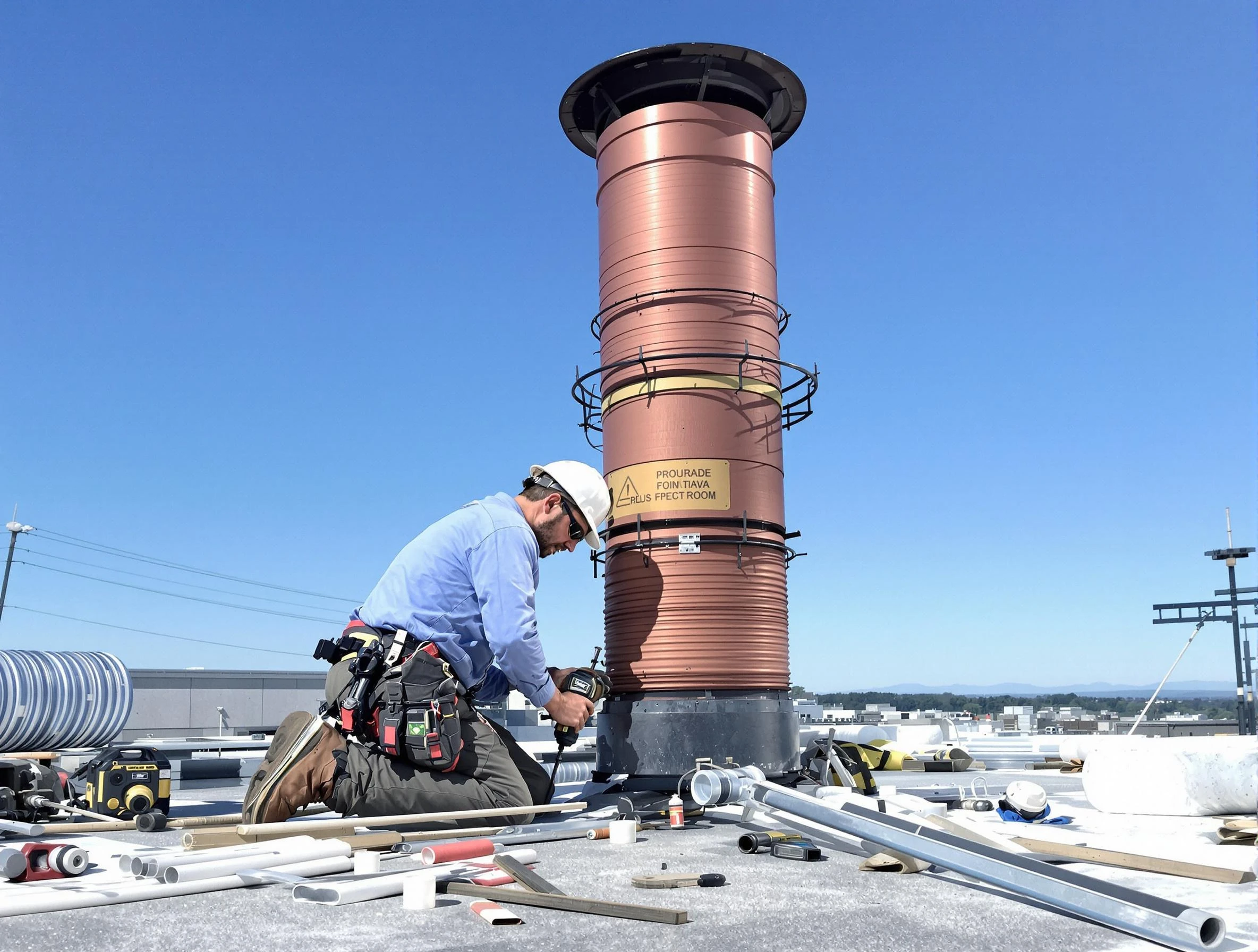 Installed chimney liner by Needham Chimney Sweep in Needham, MA