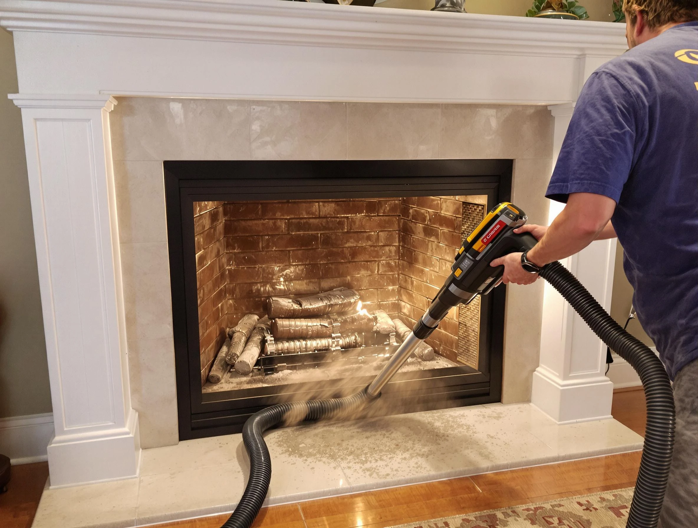 Fireplace cleaning performed by Needham Chimney Sweep in Needham, MA