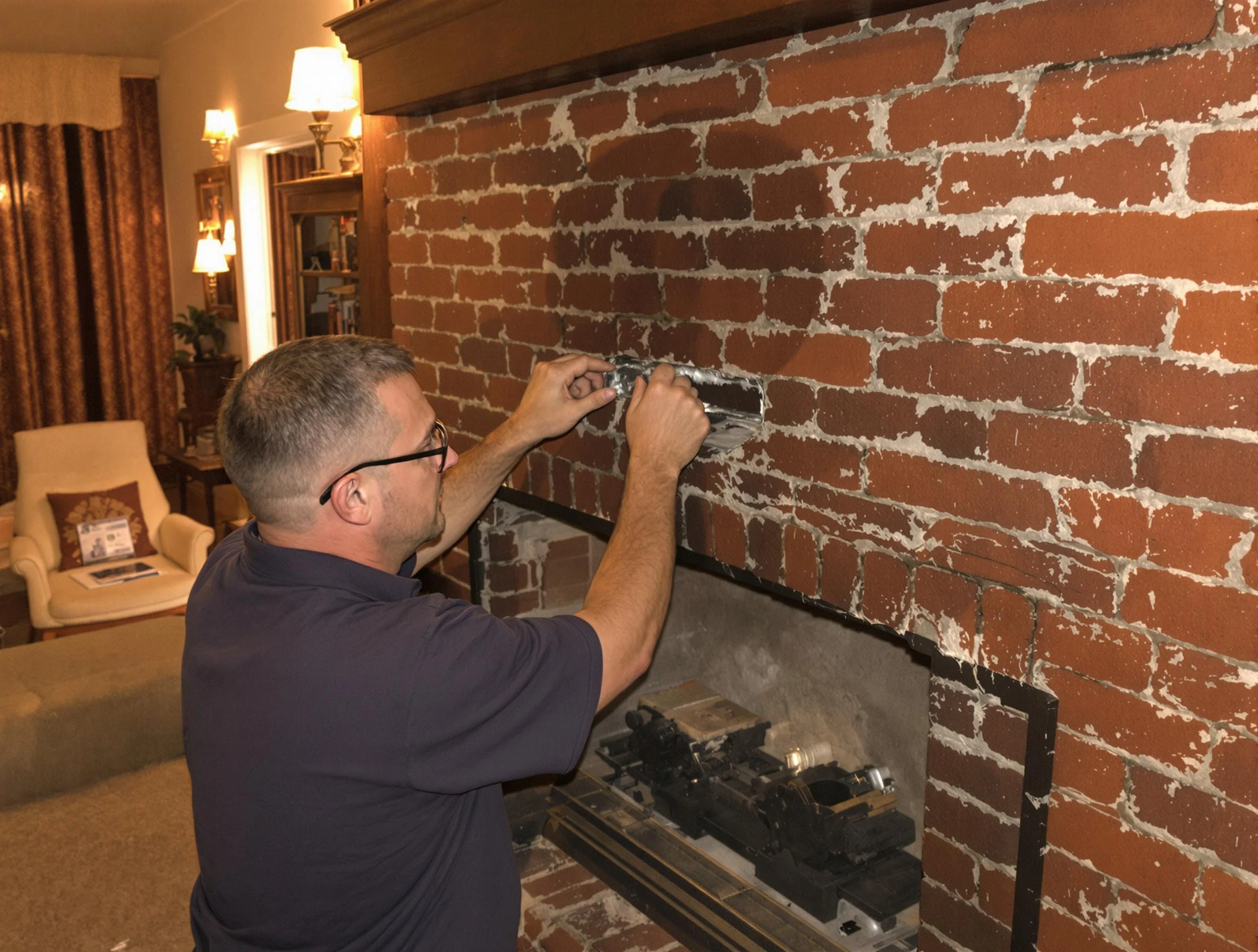 Needham Chimney Sweep expert fixing a fireplace in Needham, MA