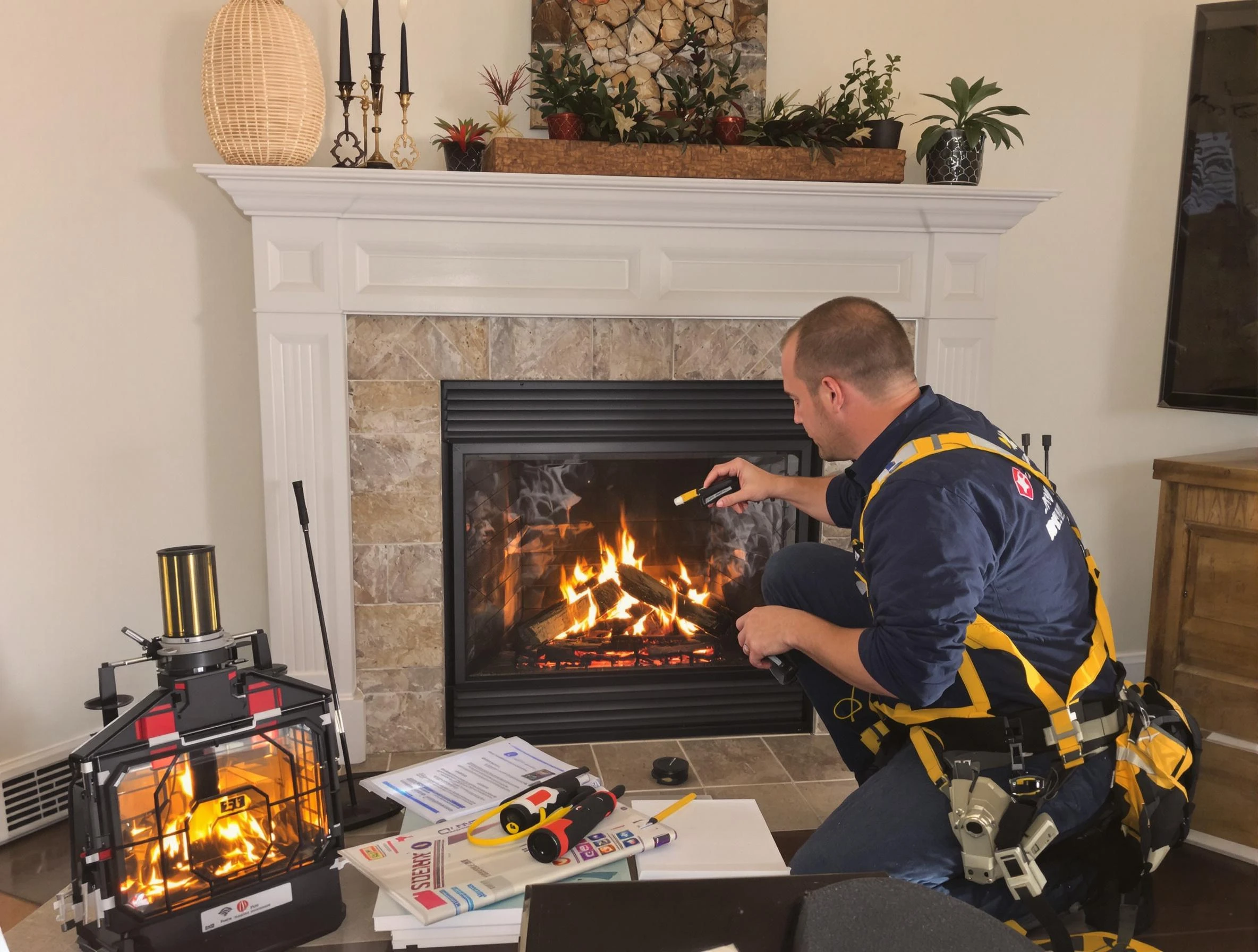Safety-focused fireplace inspection by Needham Chimney Sweep in Needham, MA